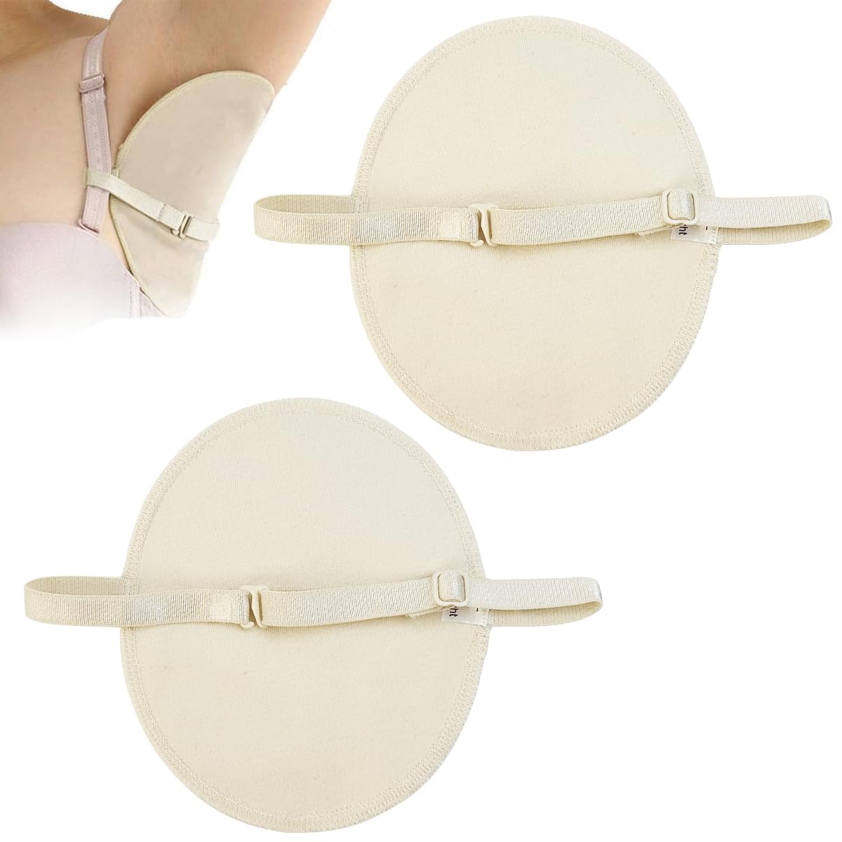 MAYCREATE 2Pcs Sweat Pads for Underarms Women, Anti-slip Armpit Pads for Women Men, Sweat Absorbing Quick Dry Underarms Pad for Women, Washable & Resuable - Beige MAYCREATE 2Pcs Sweat Pads for Underarms Women, Anti-slip Armpit Pads for Women Men, Sweat Absorbing Quick Dry Underarms Pad for Women, Washable & Resuable - Beige
